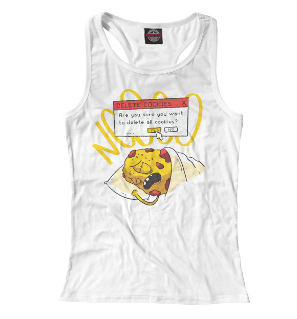 Женская майка-борцовка с изображением Delete сookies цвета Белый