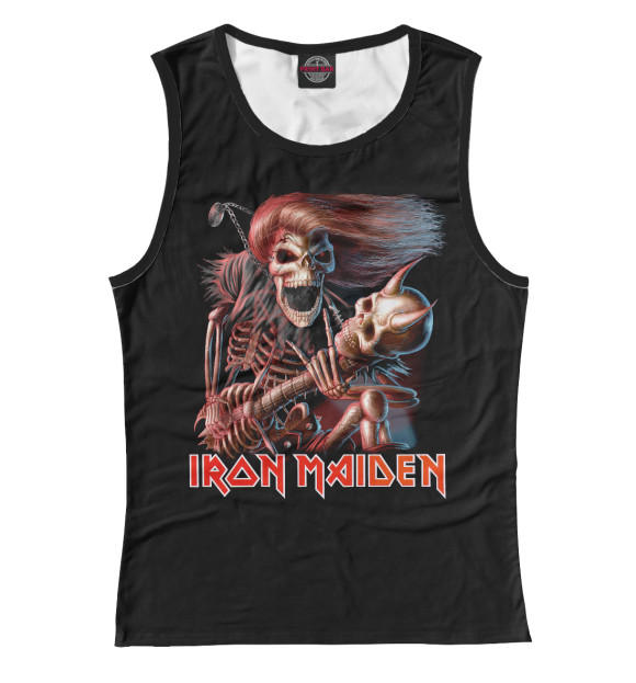 Женская майка с изображением Iron Maiden цвета Белый
