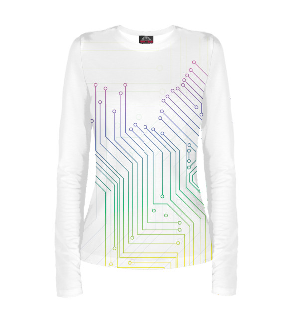 Женский лонгслив с изображением Линии айтишника цвета Белый