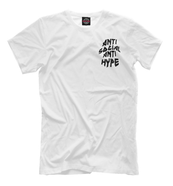 Мужская футболка с изображением Anti Social Anti Hype White цвета Молочно-белый