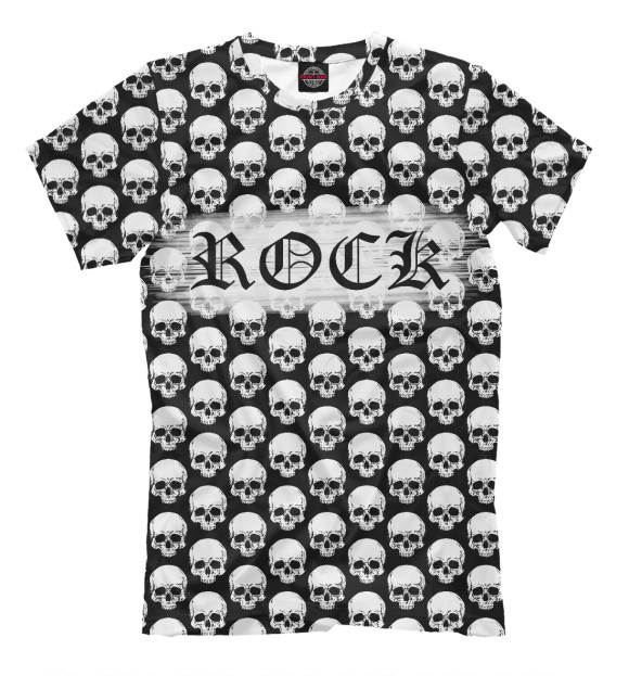 Мужская футболка с изображением Rock Rules цвета Молочно-белый