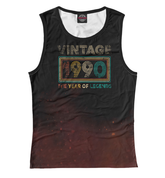 Женская майка с изображением Vintage 1990 цвета Белый