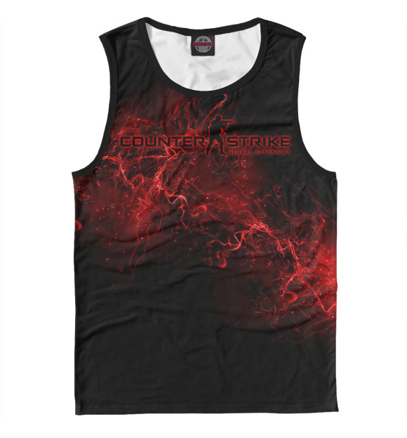 Мужская майка с изображением Counter Strike цвета Белый