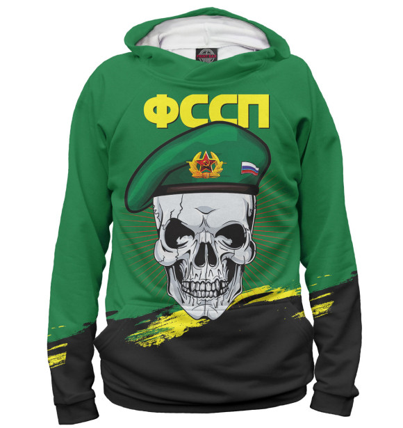 Мужское худи с изображением ФССП цвета Белый