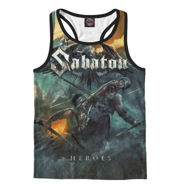 Мужская майка-борцовка с изображением Sabaton цвета Белый