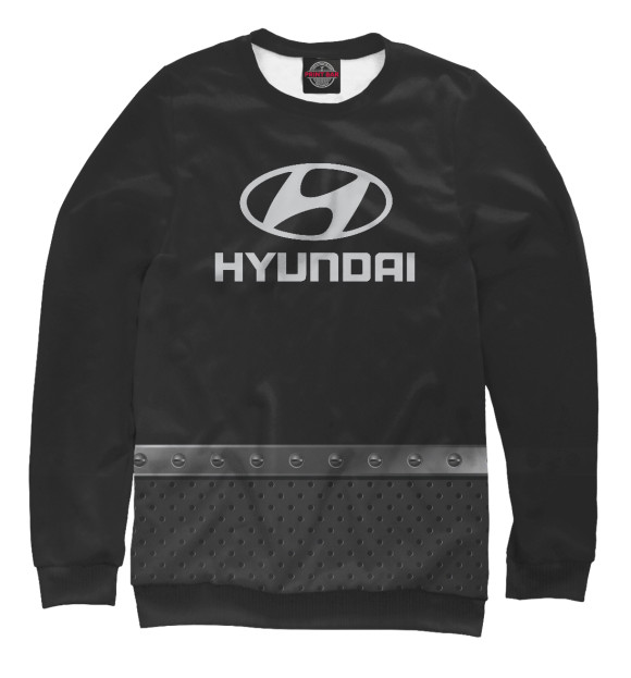 Мужской свитшот с изображением Hyundai цвета Белый