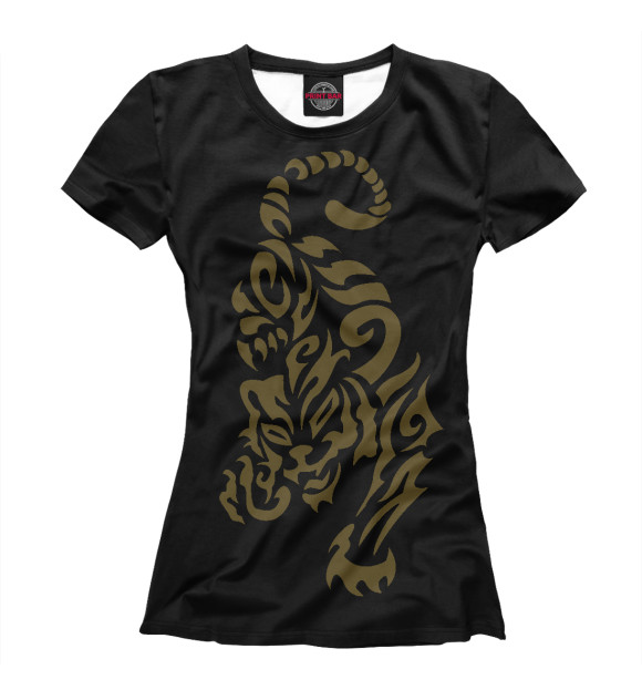 Футболка для девочек с изображением Татуировка тигра цвета Белый