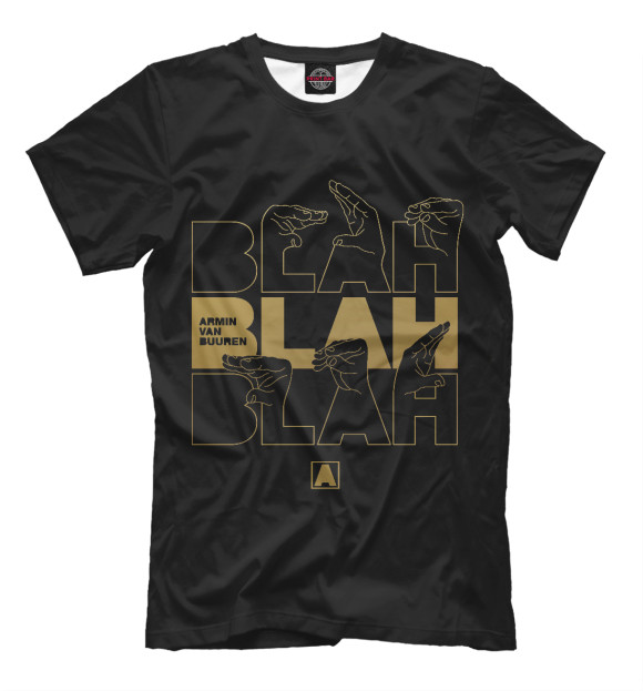 Мужская футболка с изображением BlahBlahBlah цвета Черный