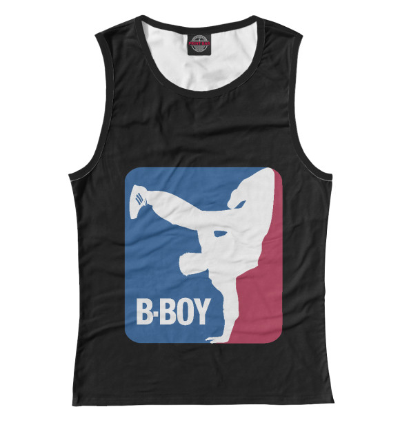 Майка для девочки с притом B-Boy цвета Белый Майка для девочки с изображением B-Boy цвета Белый