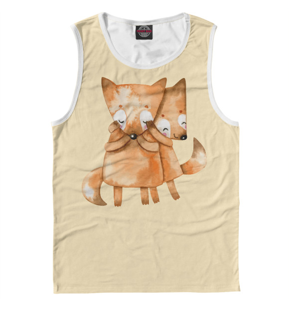 Майка для мальчика с изображением Лисята цвета Белый