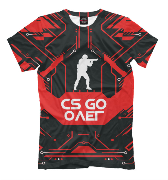 Футболка для мальчиков с изображением Олег в стиле CS GO цвета Черный