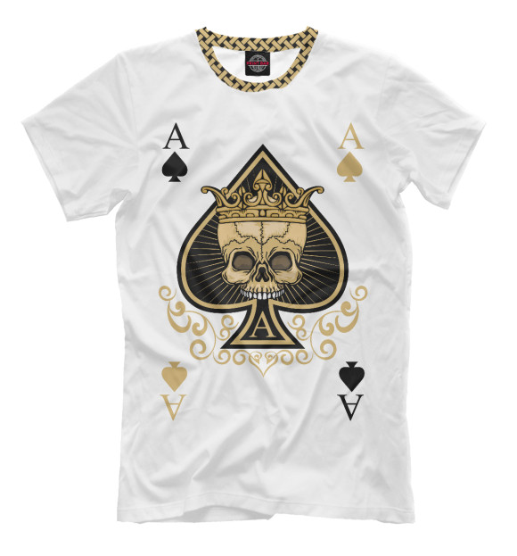 Футболка для мальчиков с изображением Туз цвета Молочно-белый