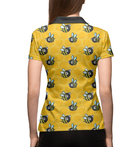 

Поло Print Bar, Белый, Пчёлы