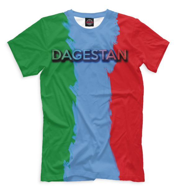 Мужская футболка с изображением Дагестан цвета Грязно-голубой