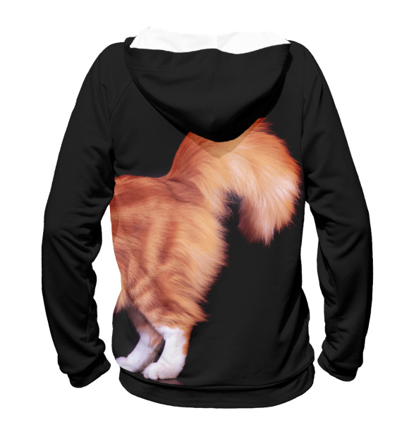 Мужское худи с изображением Кот подмышкой цвета Белый