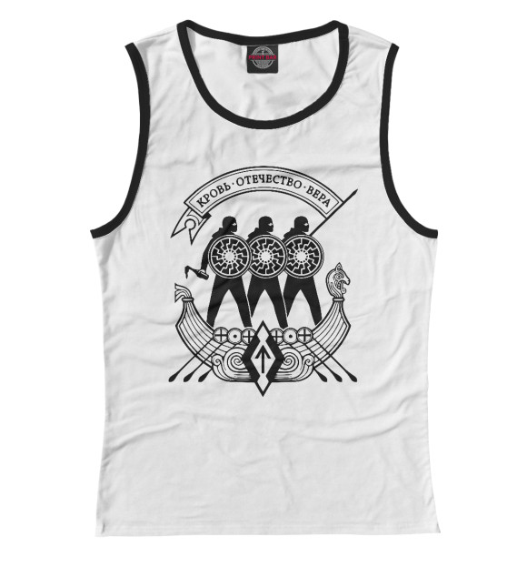 Майка для девочки с изображением Кровь-Отечество-Вера! цвета Белый