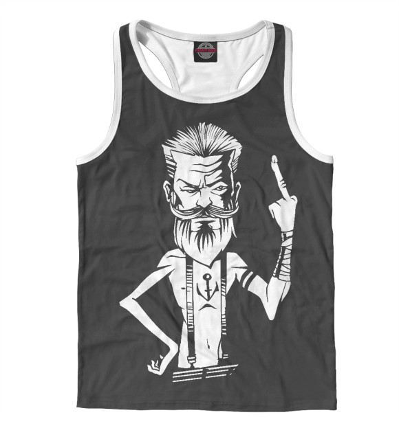 Мужская майка-борцовка с изображением Hipster цвета Белый