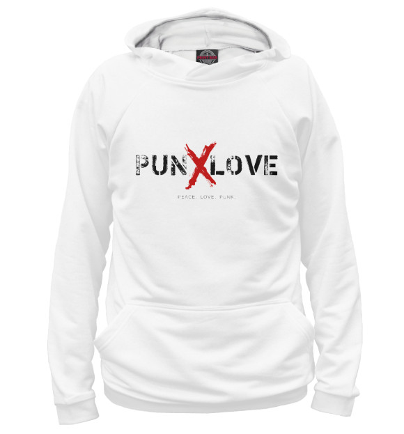 Мужское худи с изображением Punxlove цвета Белый