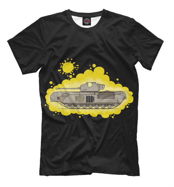 Футболка для мальчиков с изображением Танк Черчиль цвета Черный