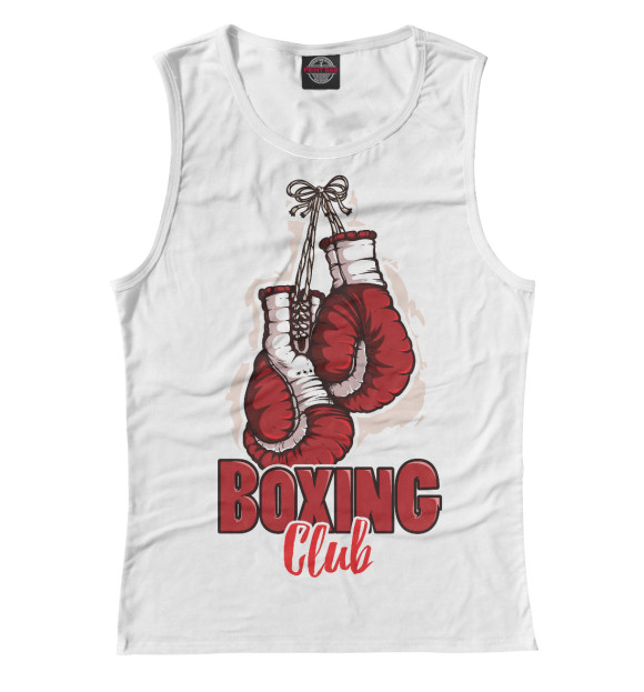 Женская майка с изображением Boxing club цвета Белый