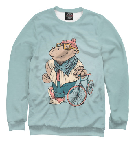 

Свитшоты Print Bar, Белый, Спортивный Бегемот