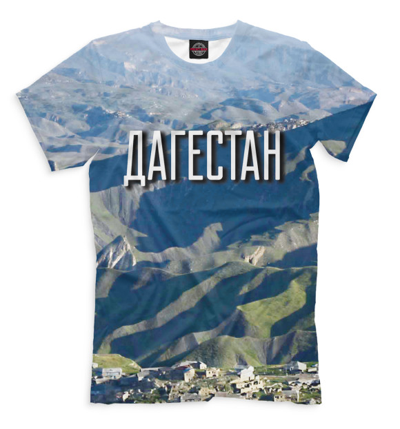 Мужская футболка с изображением Дагестан цвета Серый