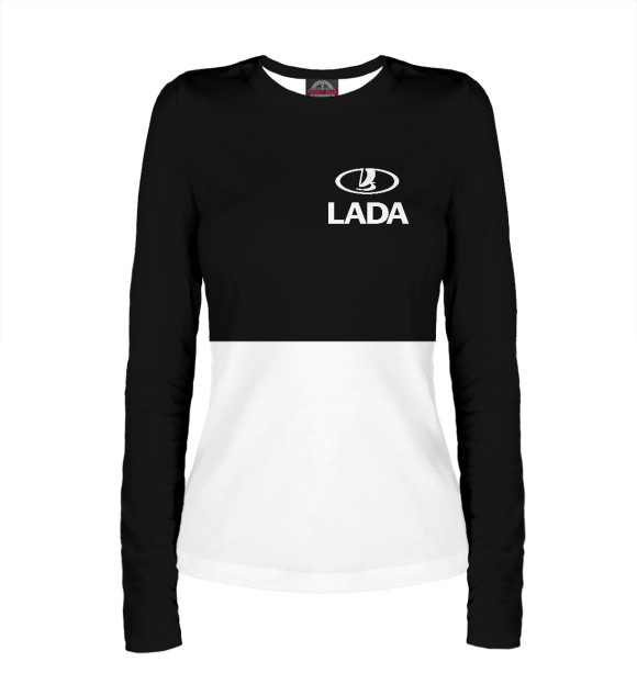 Женский лонгслив с изображением Lada цвета Белый