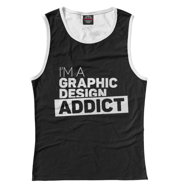 Майка для девочки с изображением Graphic design addict цвета Белый