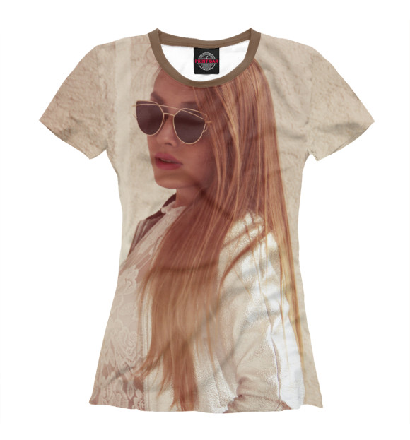 Женская футболка с изображением Девушка цвета Белый