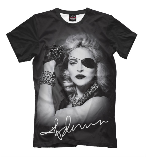 Мужская футболка с изображением Madonna цвета Черный