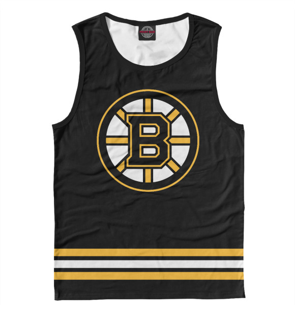 Мужская майка с изображением Бостон Брюинз (форма) цвета Белый