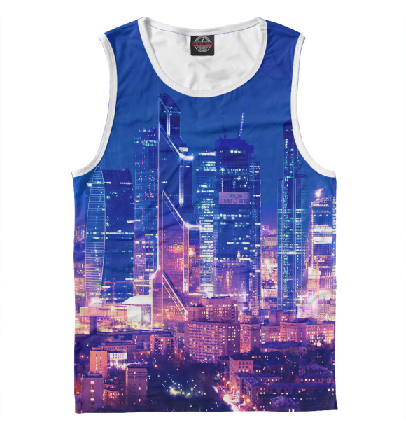 Мужская майка с изображением Москва цвета Белый