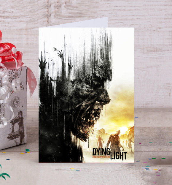 Открытка с притом Dying Light цвета Белый Открытка с изображением Dying Light цвета Белый