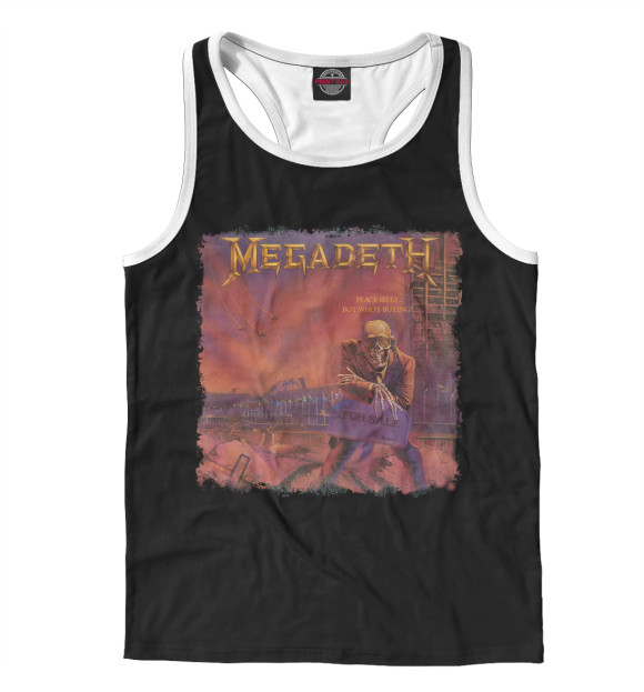 Мужская майка-борцовка с изображением Megadeth цвета Белый