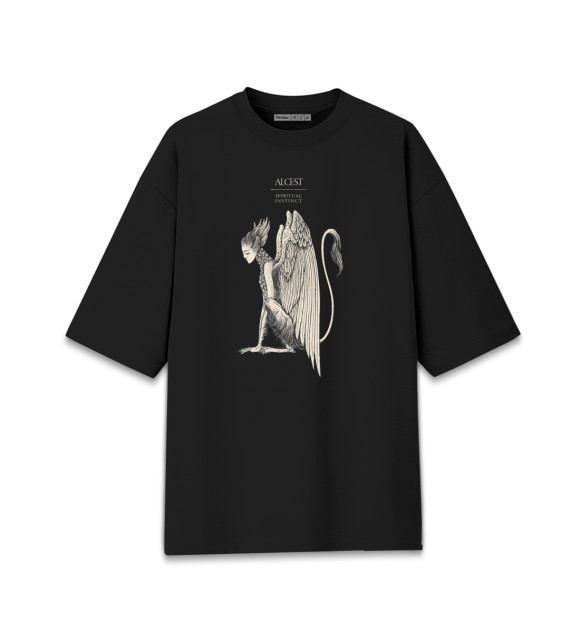 Женская футболка оверсайз с притом Alcest цвета Черный Женская футболка оверсайз с изображением Alcest цвета Черный