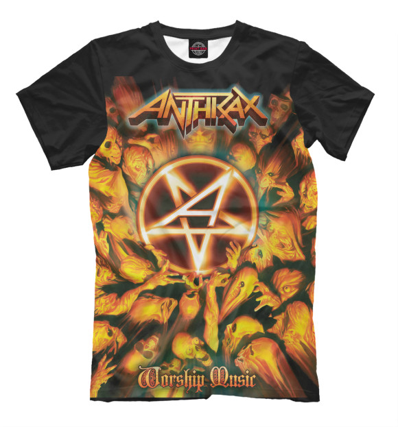 Мужская футболка с изображением Anthrax цвета Белый