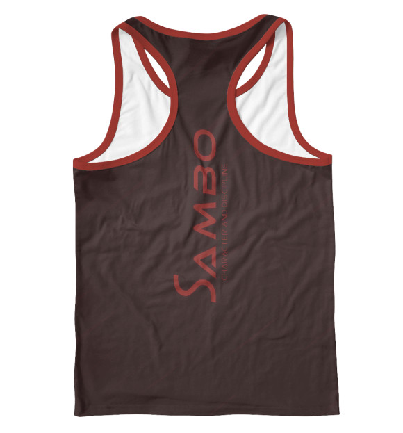 Мужская майка-борцовка с изображением Самбо спорт цвета Белый