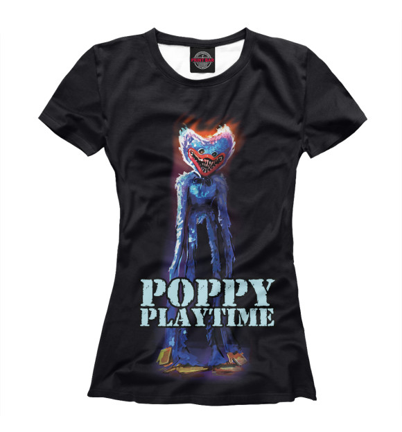 Футболка для девочек с изображением Poppy Playtime Хагги Вагги цвета Белый