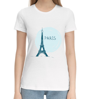 Женская хлопковая футболка Париж