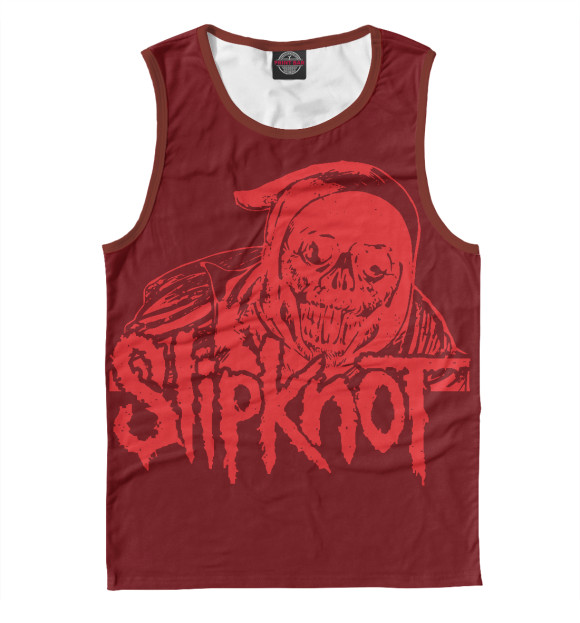 Мужская майка с изображением Slipknot цвета Белый
