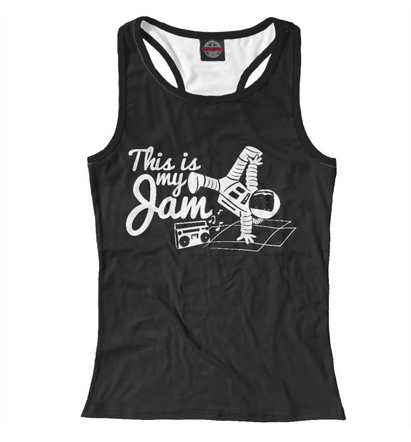 Женская майка-борцовка с изображением This is My Jam цвета Белый