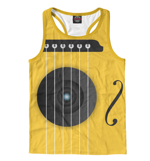 Мужская майка-борцовка с изображением Guitar цвета Белый