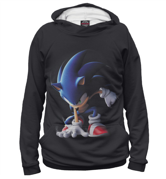 Мужское худи с изображением Sonic цвета Белый