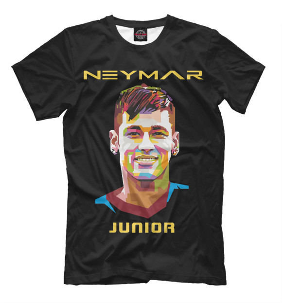 Мужская футболка с изображением Neymar цвета Черный