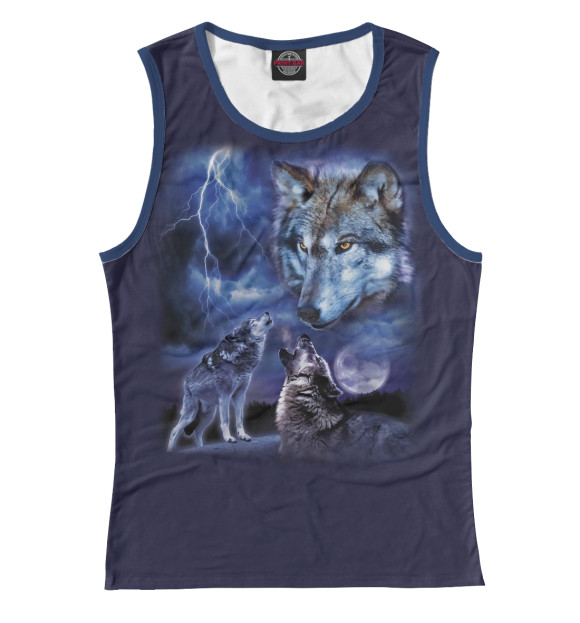 Майка для девочки с изображением Волки цвета Белый