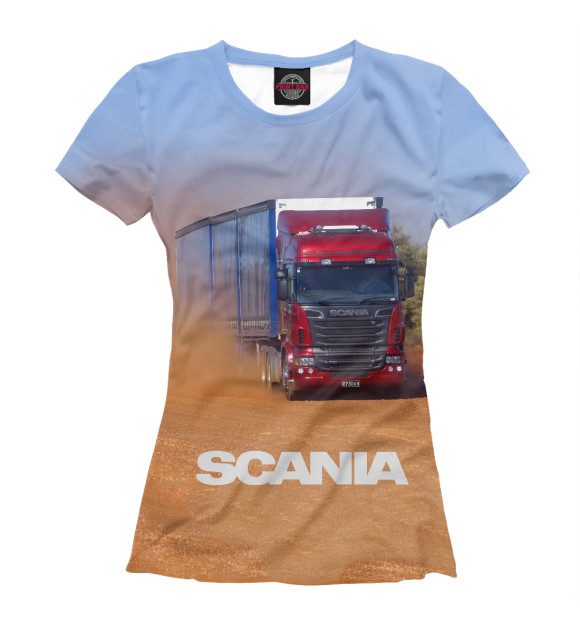 Женская футболка с изображением Scania цвета Белый