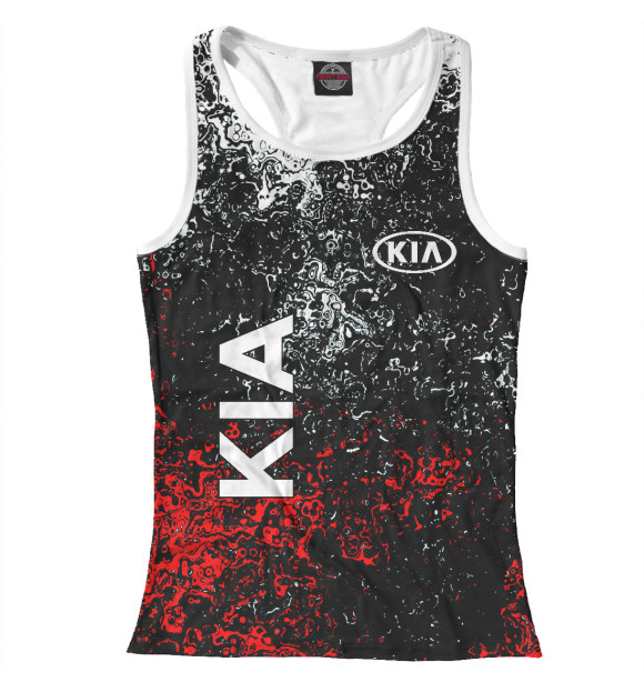 Женская майка-борцовка с изображением KIA цвета Белый