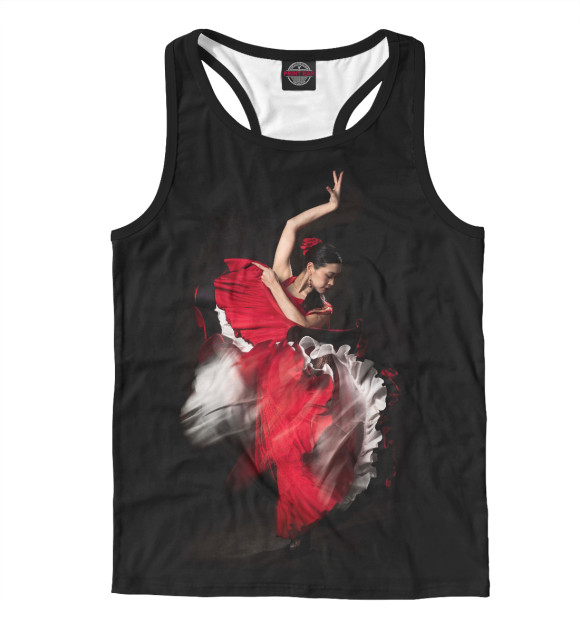 Мужская майка-борцовка с изображением Flamenco цвета Белый
