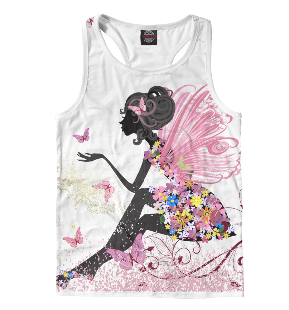 Мужская майка-борцовка с изображением Фея Бабочка цвета Белый