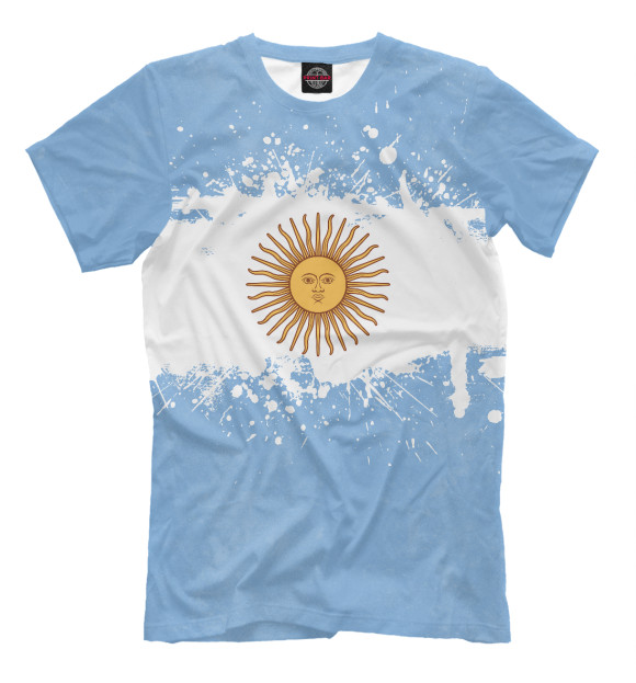 Мужская футболка с изображением Аргентина цвета Молочно-белый